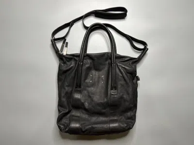 Pre-owned Maison Margiela F/w12 Line 11 Distressed Cowhide Sailor Bag In Black