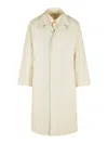 Maison Margiela Cotton Trench Coat With Point Collar And Side Pockets In White