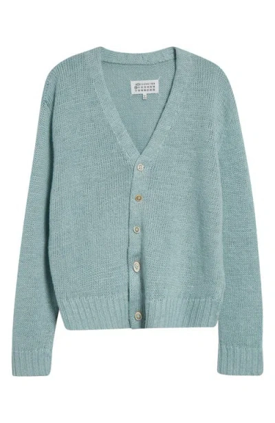 Maison Margiela Gardening Hemp Cardigan In Light Blue