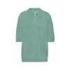 Maison Margiela Gardening Hemp Knit Polo Woman Light Blue