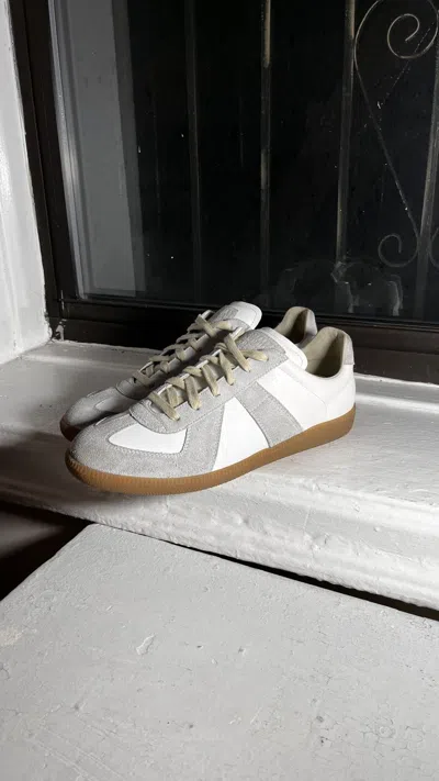 Pre-owned Maison Margiela Gat German Army Trainer Grey Off White Shoes
