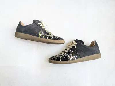 Pre-owned Maison Margiela Gat Replica Black Paint Splatter 10 43 Shoes