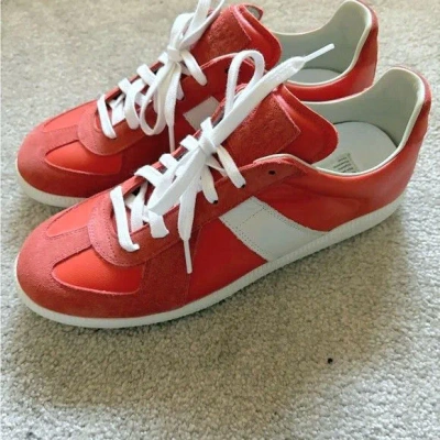 Pre-owned Maison Margiela Gat Replica Orange White 9 42 Low Tops Shoes