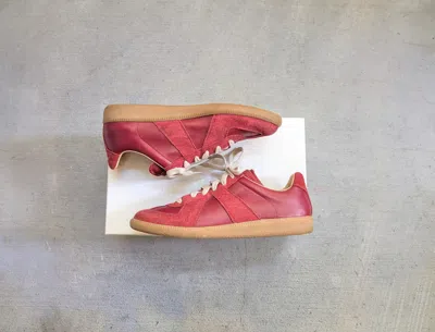 Pre-owned Maison Margiela Gat Replica Red 9 42 Suede Leather Shoes In Red Burgundy Gum