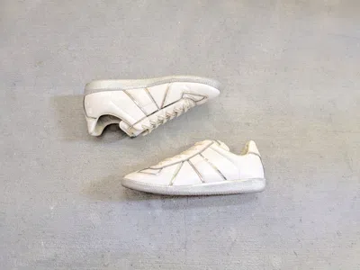 Pre-owned Maison Margiela Gat Replica White Silver 9 42 Patent Leather Shoes