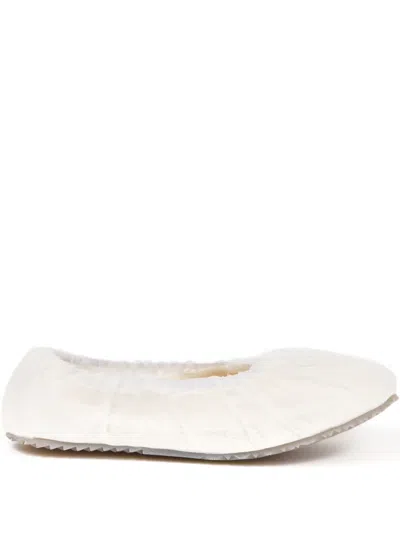 Maison Margiela Gathered Ballerina Shoes In White