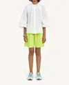 Maison Margiela Gathered Neck Long Sleeve Top In White In White