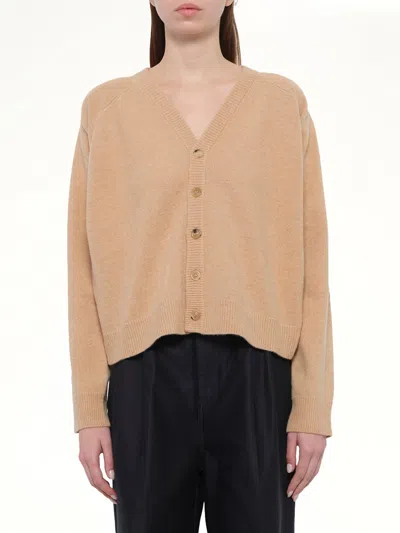 Maison Margiela Gauge 7 Wool Cardigan In Brown