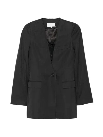 MAISON MARGIELA Anthracite virgin wool jacket with button MAISON MARGIELA