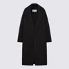 Maison Margiela Long Quilted Down Jacket Front Pockets In Black