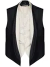 Maison Margiela Men's Striped Panel Waistcoat In Black