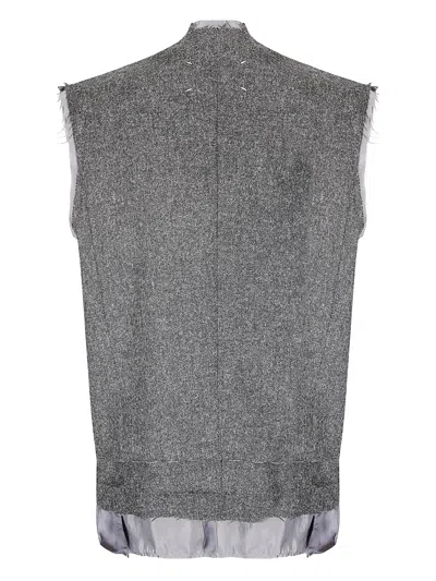 Maison Margiela Gilet Caviar Wool In Gray