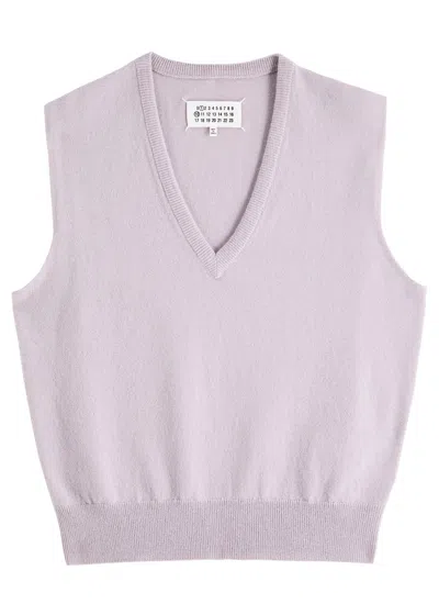 Maison Margiela Gilet Wool Vest In Lilac