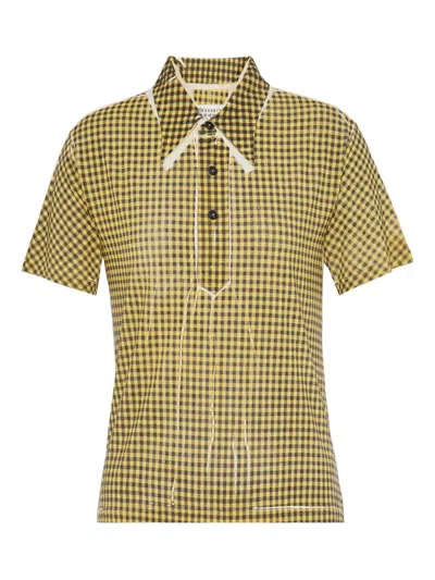 Maison Margiela Poloshirt Mit Vichy-karo In Yellow