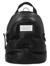 Maison Margiela Quilted Leather Mini Backpack With Front Pocket In Black