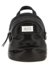 Maison Margiela Compact Napa Leather Backpack With Silver Chain Detail In Black