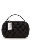 Maison Margiela 'glam Slam' Black Handbag With Logo Plate And Quilted Design In Black