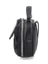 Maison Margiela 'glam Slam' Black Handbag With Logo Plate And Quilted Design