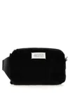 Maison Margiela Men's Glam Slam Canvas Belt Bag With Logo In 黑色的