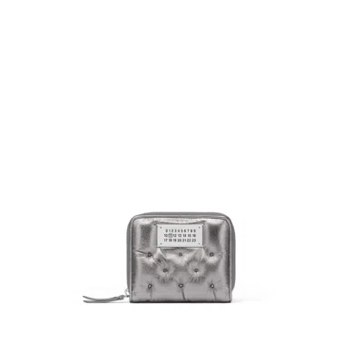 Maison Margiela Glam Slam Embroidered Wallet Unisex Metallic Grey