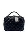 Maison Margiela 'glam Slam Medium' Black Shoulder Bag With Quilted Design And Logo Tag In Black