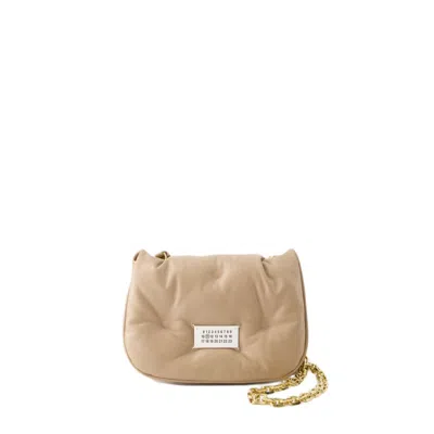 Maison Margiela Glam Slam Flap Small Crossbody - Leather - Beige In Neutrals