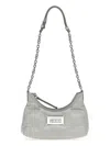 Maison Margiela Women Ice Nappa Leather Micro Glam Slam Hobo Shoulder Bag In Glacial