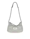 Maison Margiela Women Ice Nappa Leather Micro Glam Slam Hobo Shoulder Bag In Grey