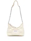 Maison Margiela Quilted Nappa Leather Hobo Bag With Chain Strap In White