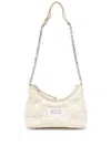 Maison Margiela Quilted Nappa Leather Hobo Bag With Chain Strap In White