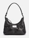 Maison Margiela Black Nappa Leather Small Glam Slam Hobo Shoulder Bag In Black