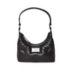 Maison Margiela Black Nappa Leather Small Glam Slam Hobo Shoulder Bag In Black