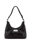 Maison Margiela Black Nappa Leather Small Glam Slam Hobo Shoulder Bag In Black