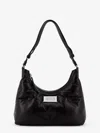 Maison Margiela Black Nappa Leather Small Glam Slam Hobo Shoulder Bag In Black