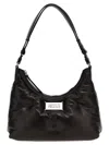 Maison Margiela Black Nappa Leather Small Glam Slam Hobo Shoulder Bag In Black