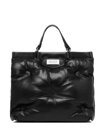 Maison Margiela Glam Slam Quilted Padded Tote Bag In Black