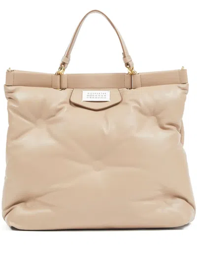 Maison Margiela Glam Slam Leather Tote Bag In Neutrals
