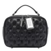 Maison Margiela 'glam Slam Medium' Black Shoulder Bag With Quilted Design And Logo Tag In Nero