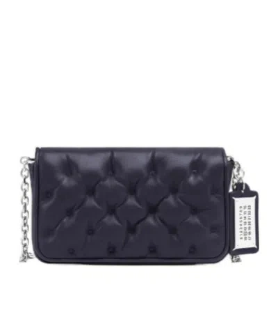 Maison Margiela Glam Slam Quilted Chain Shoulder Bag In Blue