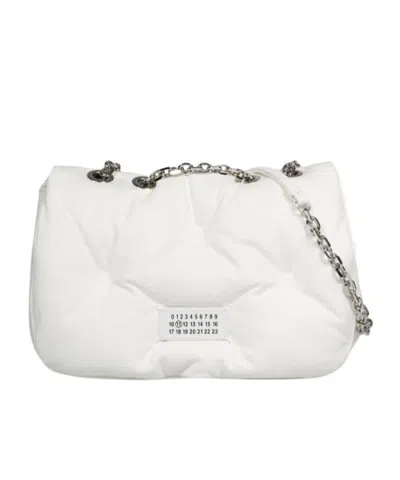 Maison Margiela Mini Glam Slam Flap Crossbody Bag In Bianco Gesso