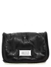 Maison Margiela 'glam Slam Small' Black Shoulder Bag With Logo Patch On The Front In Quilted Leather Woman In Black