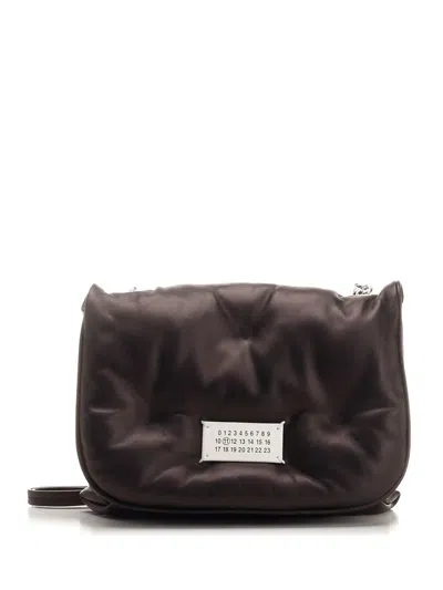 Maison Margiela Quilted Leather Crossbody Bag Chain Strap In Black