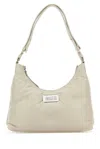 Maison Margiela Small Nappa Leather Hobo Shoulder Bag In White