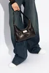 Maison Margiela Black Nappa Leather Small Glam Slam Hobo Shoulder Bag In Black
