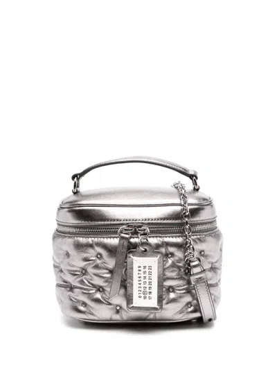 Maison Margiela Silver Glam Slam Vanity Pouch In H3809 Metallic Grey