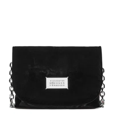 Maison Margiela Glam Slam Velvet Crossbody Bag In Black