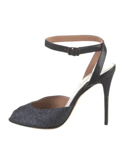 Pre-owned Maison Margiela Glitter D'orsay Pumps In Blue