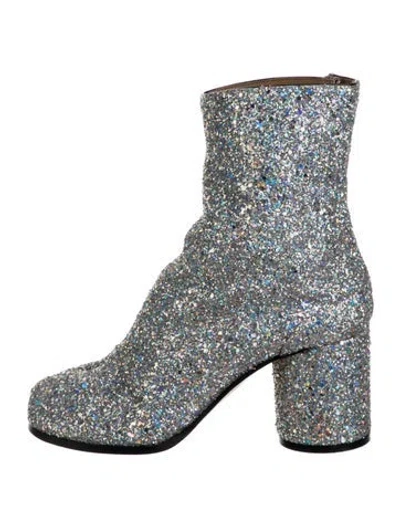 Pre-owned Maison Margiela Glitter Glitter Accents Boots In Silver