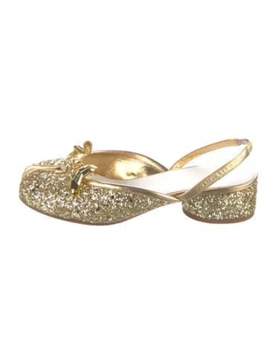 Pre-owned Maison Margiela Glitter Mules In Gold