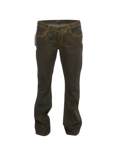 Pre-owned Maison Margiela Glitter-effect Straight-fit Jeans In Black